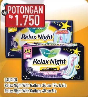 Promo Harga LAURIER Relax Night With Gathers 34 cm/With Gathers 40 cm  - Hypermart