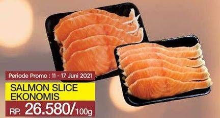 Promo Harga Salmon Fillet Slice Ekonomis per 100 gr - Yogya