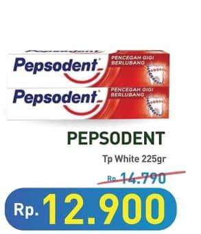 Promo Harga Pepsodent Pasta Gigi Pencegah Gigi Berlubang White 225 gr - Hypermart