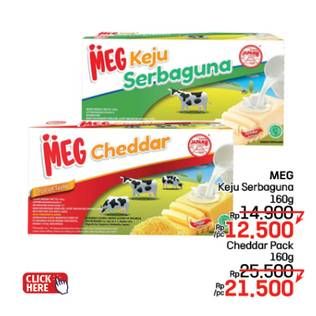 Promo Harga MEG Cheddar Cheese 165 gr - LotteMart