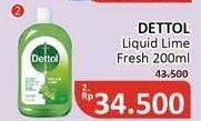 Promo Harga DETTOL Antiseptic Germicide Liquid Lime 200 ml - Alfamidi