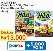 Promo Harga Hilo Teen Chocolate 500g / Hilo Platinum Swiss Chocolate 420g  - Indomaret