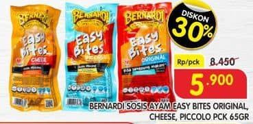 Promo Harga Bernardi Easy Bites Sosis Cheese, Original, Piccolo 65 gr - Superindo