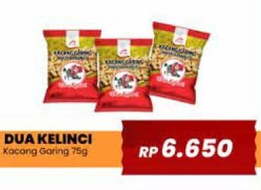 Promo Harga Dua Kelinci Kacang Garing Original 75 gr - Yogya