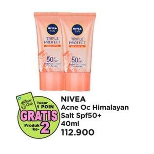 Promo Harga Nivea Sun Face Serum Triple Protect SPF50 PA+ Acne Oil Control 40 ml - Watsons