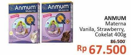 Promo Harga ANMUM Materna Strawberry White Chocolate, Cokelat, Vanilla Delight 400 gr - Alfamidi