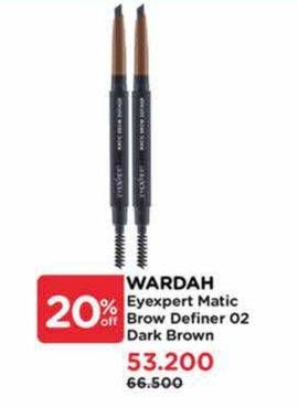 Promo Harga Wardah EyeXpert Matic Brow Definer Dark Brown  - Watsons