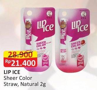 Promo Harga LIP ICE Sheer Color Strawberry, Natural 2 gr - Alfamart