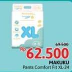 Promo Harga Makuku Comfort Fit Diapers Pants XL24 24 pcs - Alfamidi