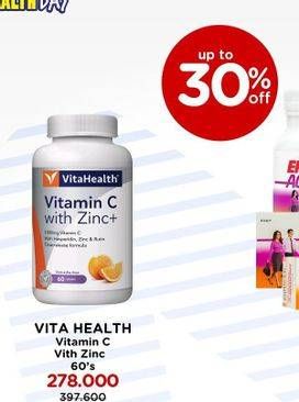 Promo Harga Vitahealth Vitamin C With Zinc 60 pcs - Watsons