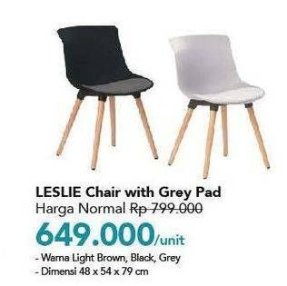 Promo Harga LESLIE Chair with Grey Pad  - Carrefour