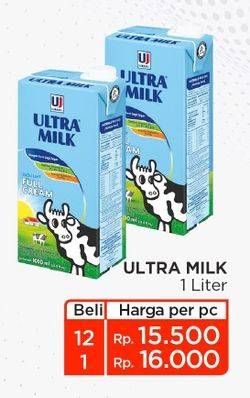 Promo Harga Ultra Milk Susu UHT 1000 ml - Lotte Grosir