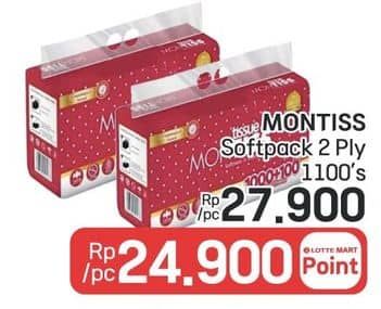 Promo Harga Montiss Facial Tissue 1000 sheet - LotteMart