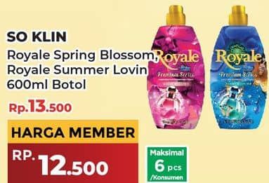 Promo Harga So Klin Royale Premium Series Spring Blossom, Summer Lovin 600 ml - Yogya