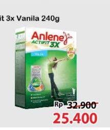 Promo Harga Anlene Actifit 3x High Calcium Vanilla 250 gr - Alfamart