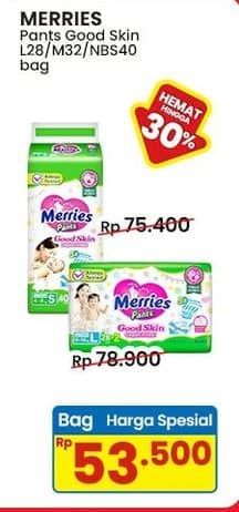 Promo Harga Merries Pants Good Skin M32, S40 32 pcs - Indomaret