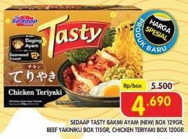 Promo Harga Sedaap Tasty Bakmi Ayam, Beef Yakiniku, Chicken Teriyaki 115 gr - Superindo
