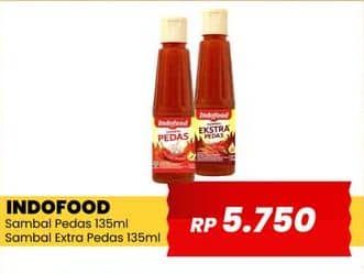 Promo Harga Indofood Sambal Pedas, Ekstra Pedas 135 ml - Yogya