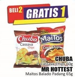 Promo Harga CHUBA Casssava Chips 60 g/ HOTTEST Maitos Balado Padang 65 g  - Hari Hari