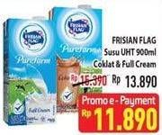 Promo Harga FRISIAN FLAG Susu UHT Purefarm Full Cream, Swiss Chocolate 900 ml - Hypermart