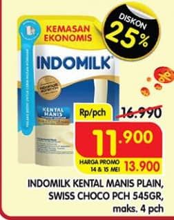 Promo Harga Indomilk Susu Kental Manis Plain, Cokelat 545 gr - Superindo