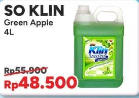 Promo Harga So Klin Pembersih Lantai Hijau Fruity Apple 4000 ml - Indomaret