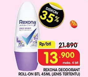 Promo Harga Rexona Deo Roll On 45 ml - Superindo