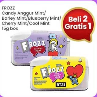Promo Harga Frozz Candy Anggur Mint, Barley Mint, Blueberry Mint, Cherry Mint, Cool Mint 15 gr - Indomaret