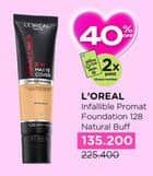 Promo Harga Loreal Infallible 24H Matte Cover Foundation 128 Natural Buff 35 ml - Watsons