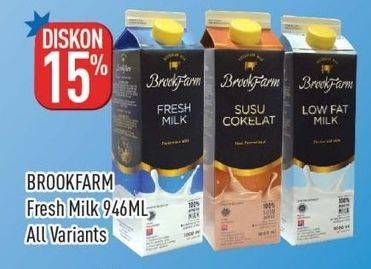 Promo Harga Brookfarm Fresh Milk All Variants 946 ml - Hypermart