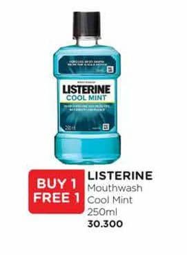 Promo Harga Listerine Mouthwash Antiseptic Cool Mint 250 ml - Watsons