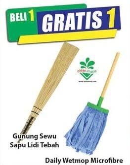 Promo Harga CLEAN MATIC Daily Wet Mop/GUNUNG SEWU Sapu Lidi  - Hari Hari
