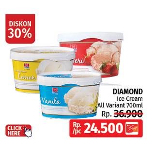 Promo Harga Diamond Ice Cream All Variants 700 ml - LotteMart