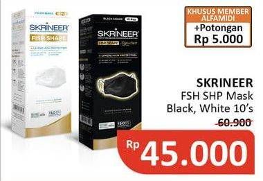 Promo Harga SKRINEER Masker Fish Shape Black, Fish Shape White 10 pcs - Alfamidi