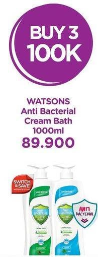 Promo Harga WATSONS Anti Bacterial Body Wash per 3 botol 1 ltr - Watsons