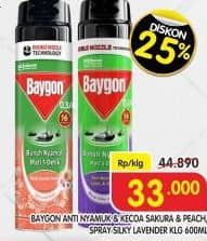 Promo Harga Baygon Insektisida Spray Japanese Peach, Silky Lavender 600 ml - Superindo