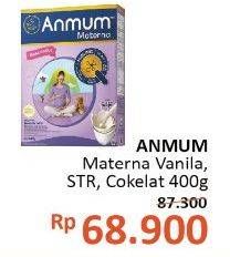 Promo Harga Anmum Materna Vanilla Delight, Strawberry White Chocolate, Cokelat 400 gr - Alfamidi