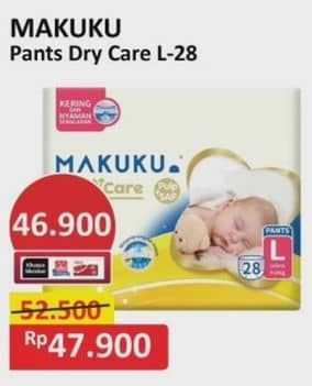 Promo Harga Makuku Dry & Care Celana L28 28 pcs - Alfamart