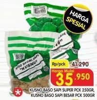 Kusno Bakso Sapi 250 gr Diskon 12%, Harga Promo Rp35.950, Harga Normal Rp41.290, Harga Mulai