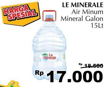 Promo Harga LE MINERALE Air Mineral 15 ltr - Giant