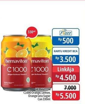 Promo Harga HEMAVITON C1000 Orange, Lemon, Less Sugar 330 ml - Alfamidi