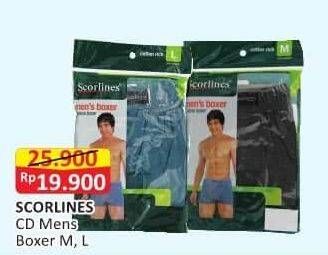 Promo Harga SCORLINES Men's Underwear L, M 3 pcs - Alfamart