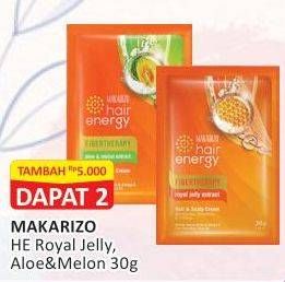 Promo Harga MAKARIZO Hair Energy Fibertherapy Hair & Scalp Creambath Royal Jelly, Aloe Melon 30 gr - Alfamart