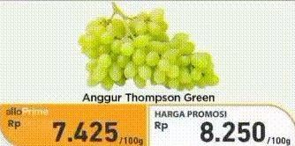 Promo Harga Anggur Thompson Hijau per 100 gr - Carrefour
