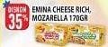 Promo Harga EMINA Cheddar Cheese Mozza, Rich 165 gr - Hypermart