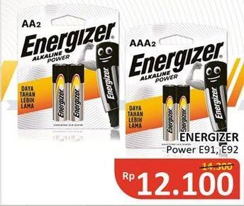 Promo Harga ENERGIZER Battery Alkaline E91, E92 2 pcs - Alfamidi