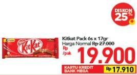 Promo Harga KIT KAT Chocolate 2 Fingers 102 gr - Carrefour