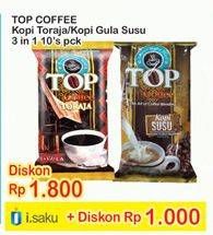 Promo Harga TOP COFFEE Toraja / Kopi Gula Susu 3in1 10s  - Indomaret
