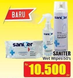 Promo Harga SANITER Wet Wipes  50 pcs - Hari Hari