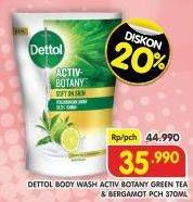 Promo Harga Dettol Body Wash Activ Botany Green Tea Bergamot 370 ml - Superindo